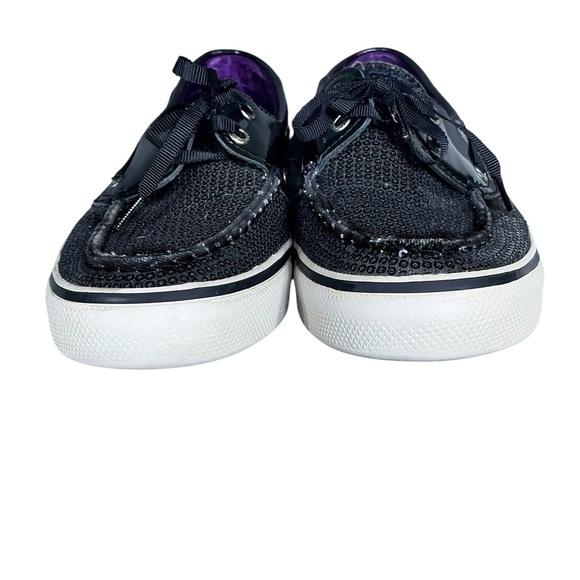 Sperry Top Sider Bahama Slip-On Loafer Boat Shoe Sequin Patent Black Women US 7 - Picture 6 of 16